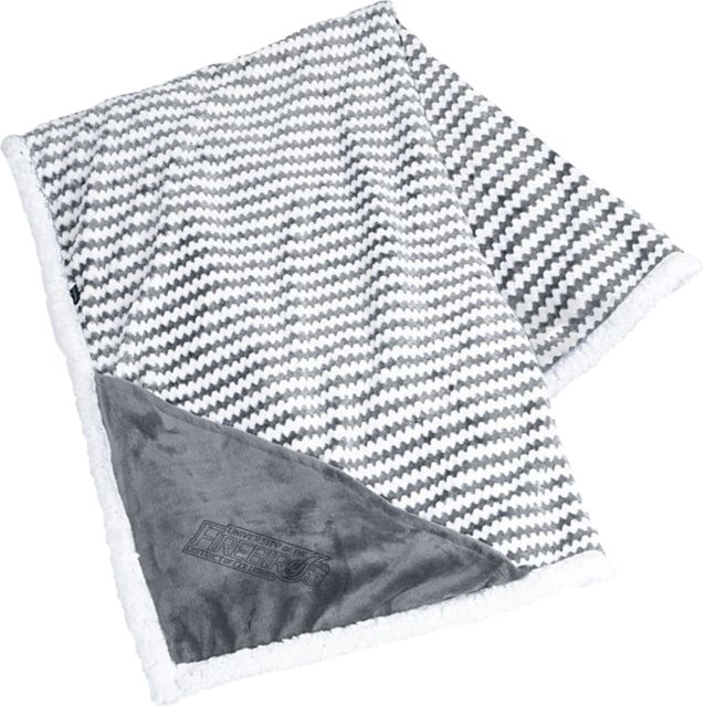 District of Columbia Field and Co Luxurious Chevron Striped Sherpa Blanket Primary Mark Engraved - ONLINE ONLY